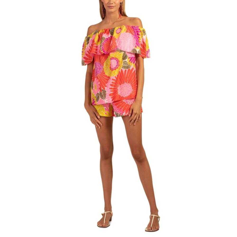 Trina Turk Agua Caliente Printed Silk Top